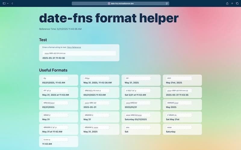 date-fns Format Helper